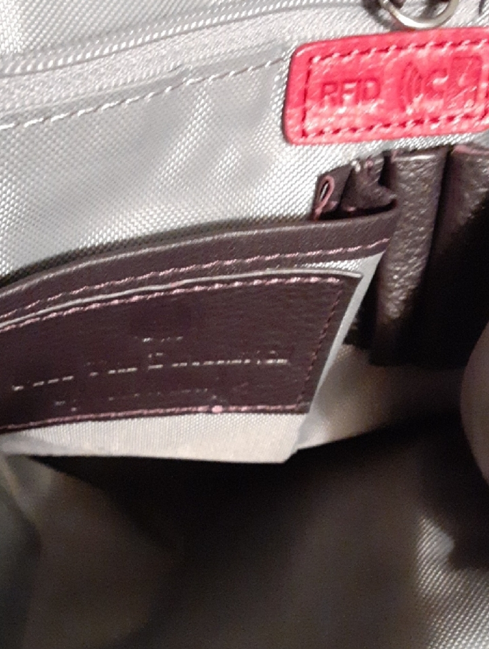 NWOT Men's Leather Sling Backpack in Deep Plum - Picture 15 of 16